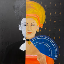 Load image into Gallery viewer, LADY CINDERELLA WITH A BLUE FAN